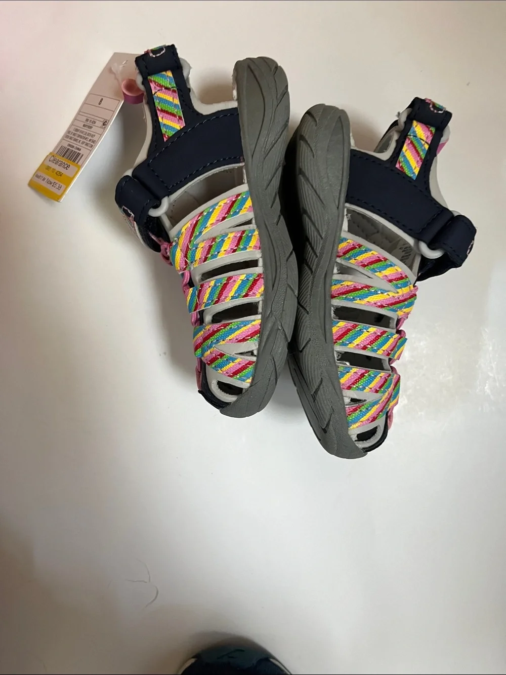 Cat & Jack Orange Strappy Girls Sandals & Multicolor Closed-Toe Sport Sandals